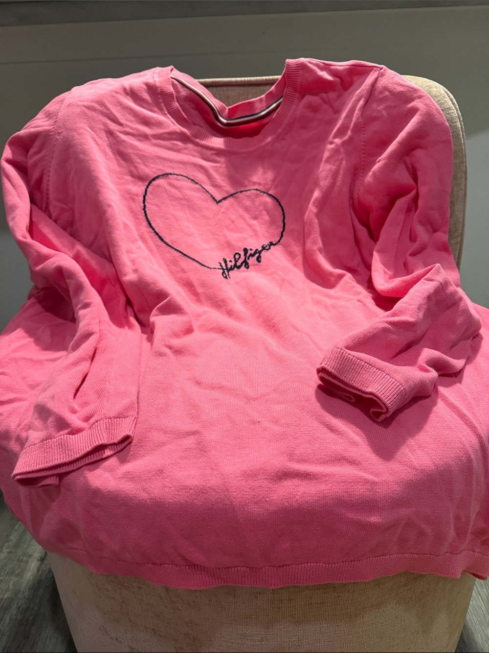 Pink Heart Embroidered Sweatshirt Tommy Hilfiger